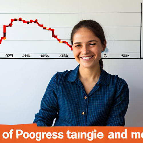 ** A vibrant, colorful line graph showing steady progress in learning a programming language. The X-axis is labeled "Weeks of Study" and the Y-axis is labeled "Tasks Completed." Above the graph, a smiling person is sitting at a computer, looking confident and motivated. The overall feeling should be optimistic and empowering.

**